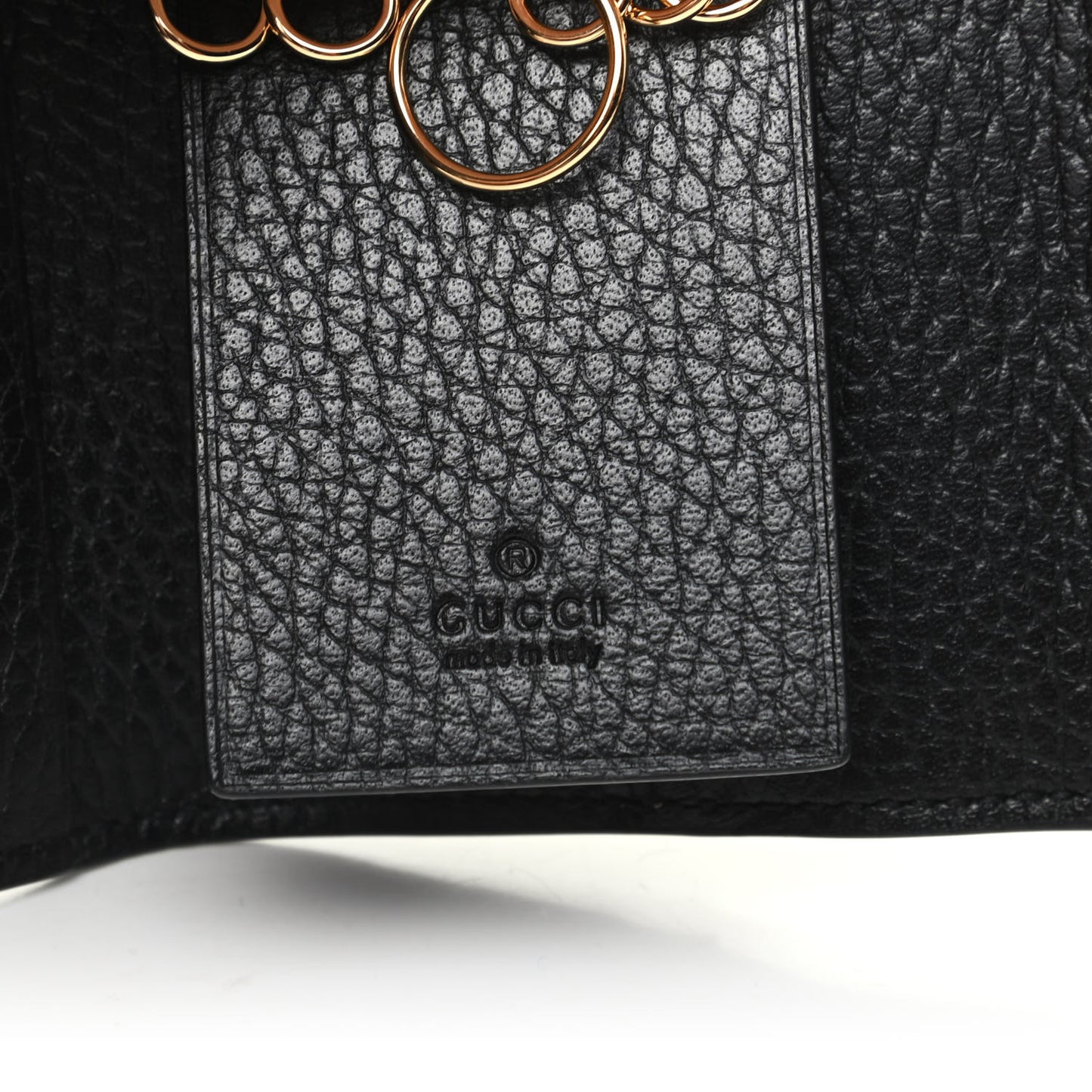 Dollar Calfskin GG Supreme Monogram GG Marmont 6 Key Holder Case Black Beige Ebony