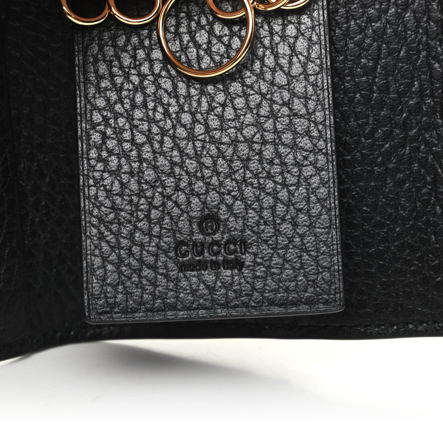 Gucci Dollar Calfskin GG Supreme Monogram GG Marmont 6 Key Holder Case Black Beige Ebony 6 of 7