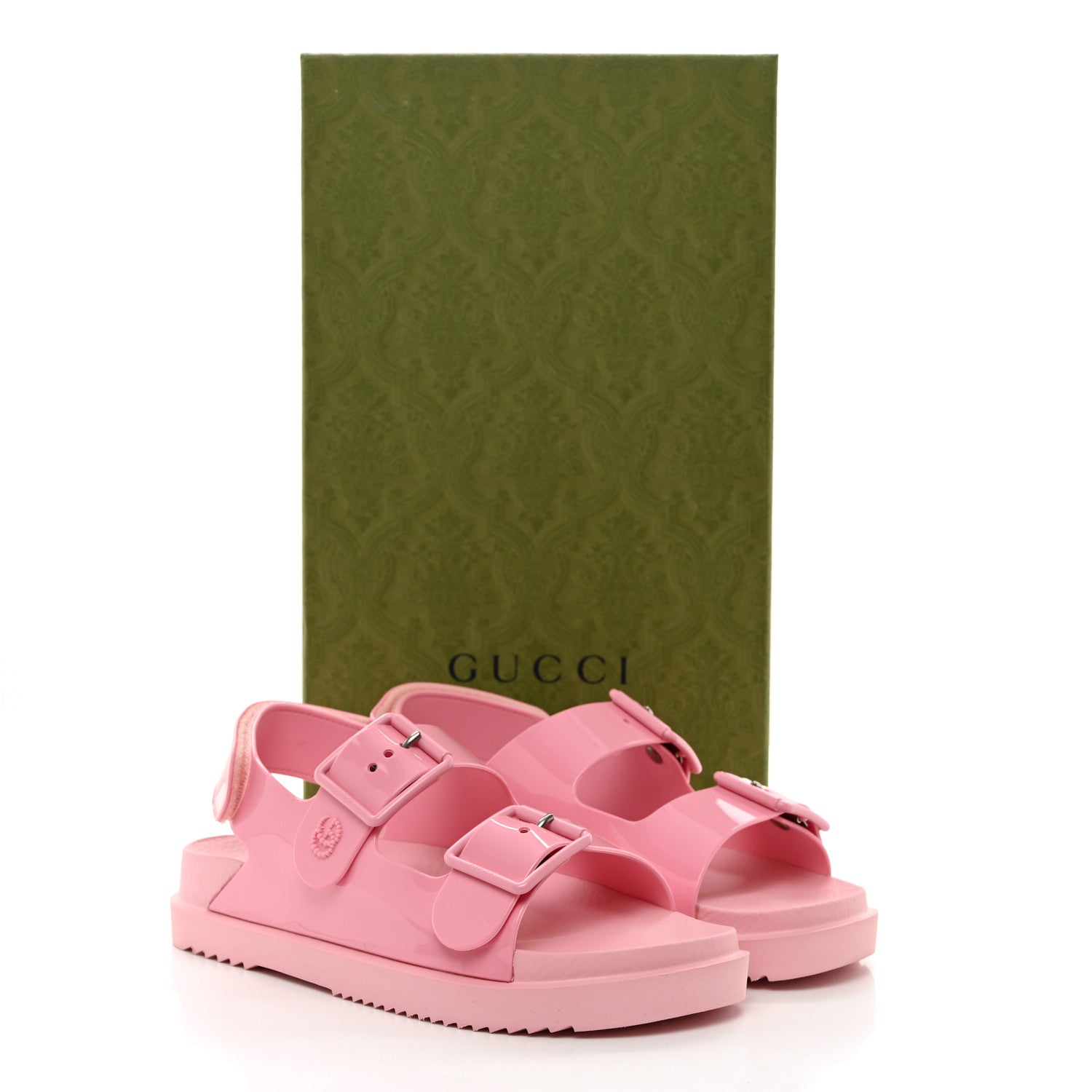 Gucci Rubber Mini Double G Womens Isla Dad Sandals 37 Wild Rose 9 of 9