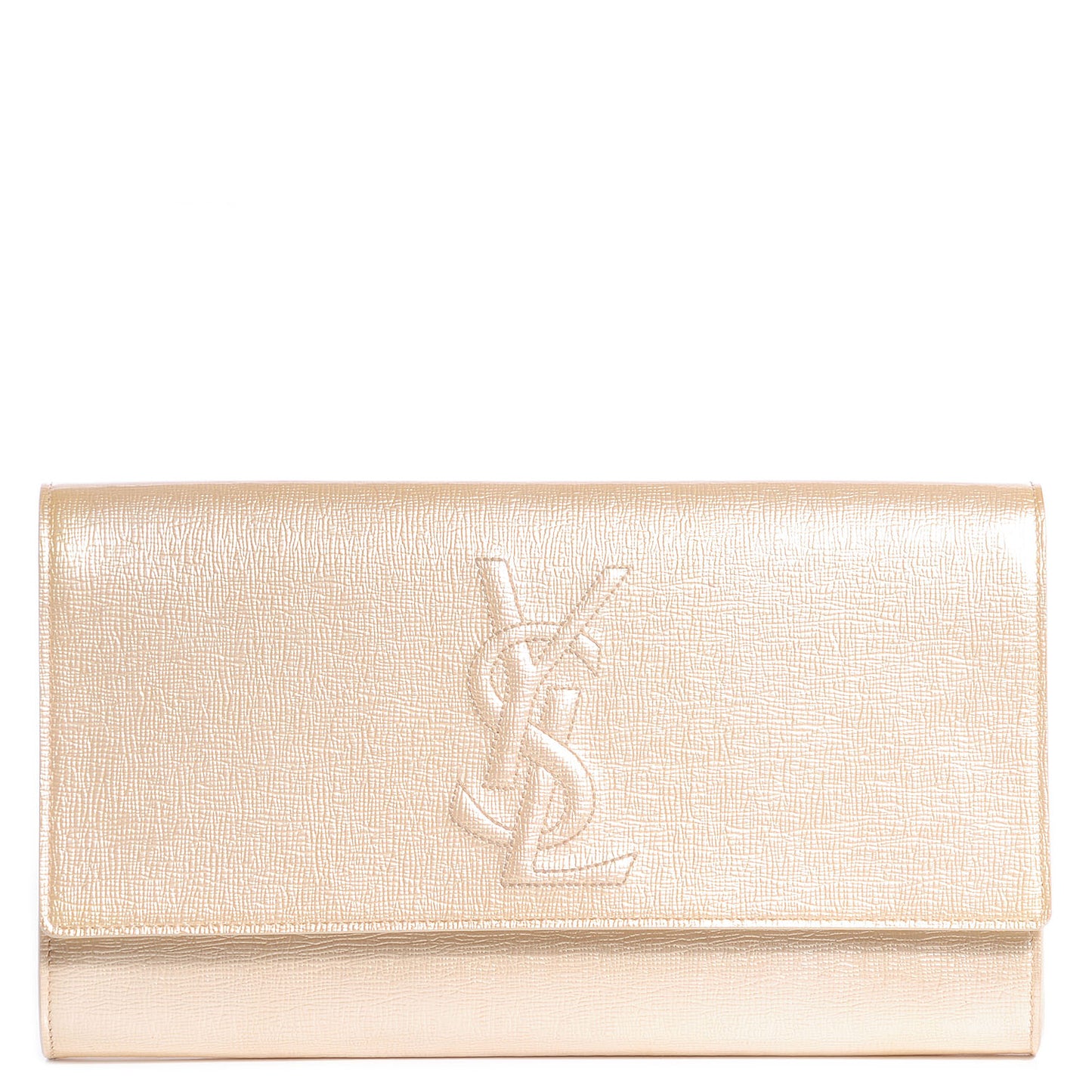 Leather Large Belle De Jour Clutch Champagne Gold