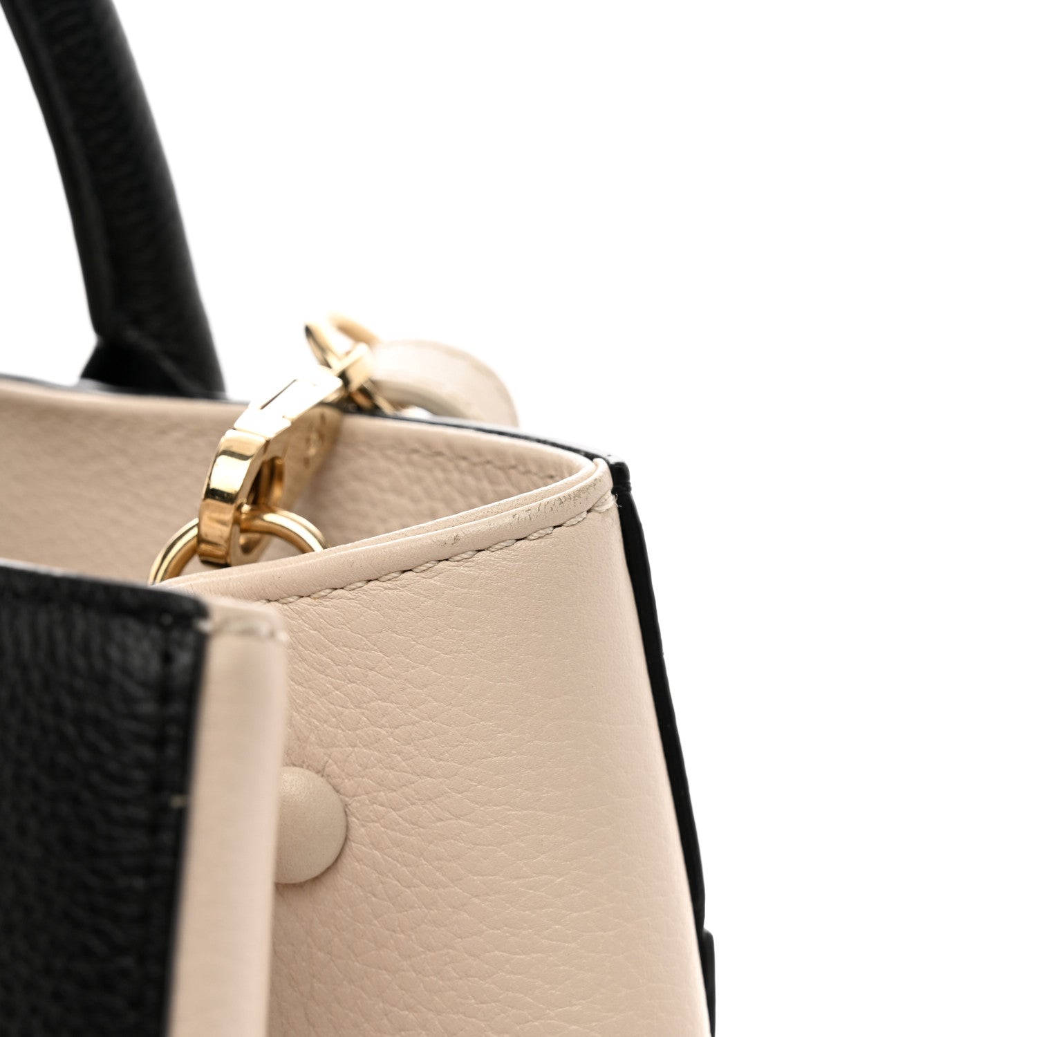 Chanel Grained Calfskin Small Bi-Color Neo Executive Shopper Tote Black Beige 12 of 13