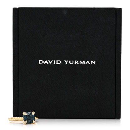 David Yurman 18K Yellow Gold Diamond Blue Topaz 7mm Chatelaine Ring 47 4 6 of 6