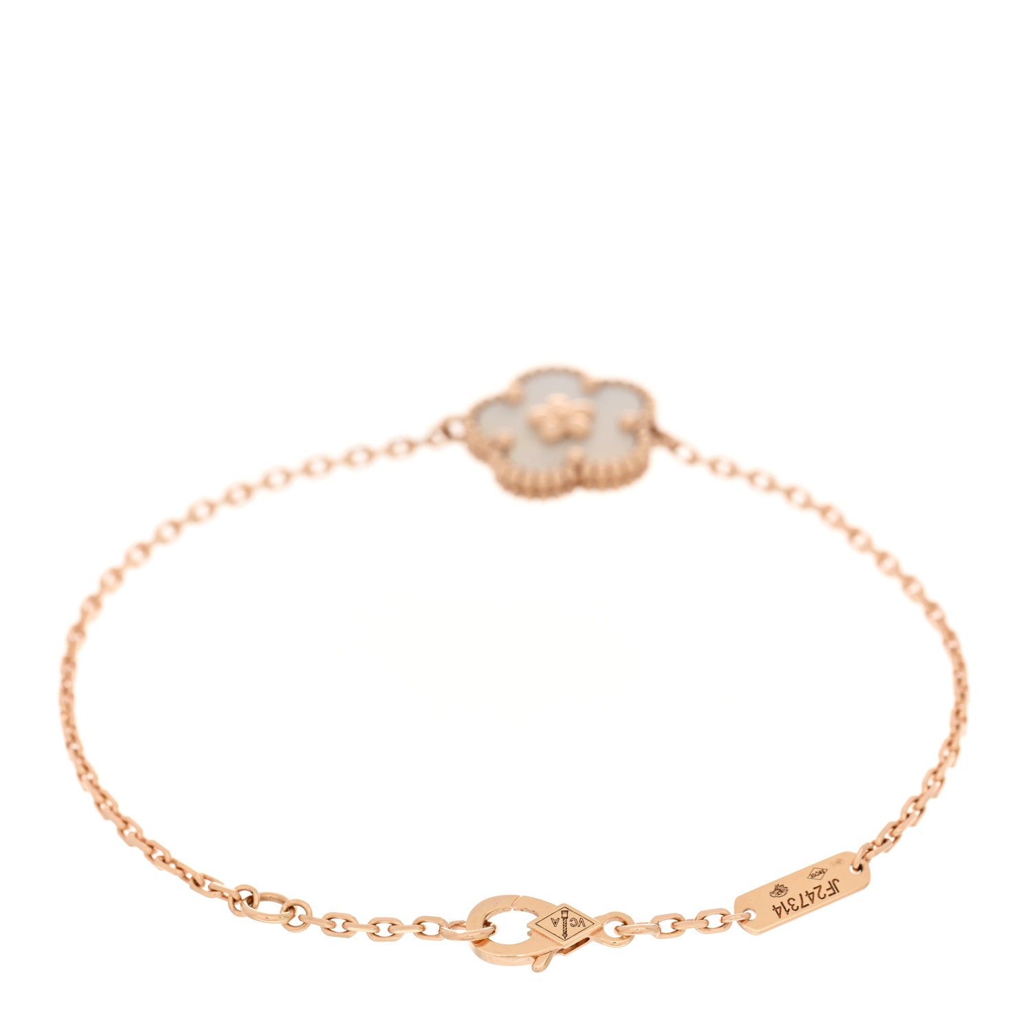 Van Cleef & Arpels 18K Rose Gold Mother Of Pearl Lucky Spring Plum Blossom Bracelet 2 of 4