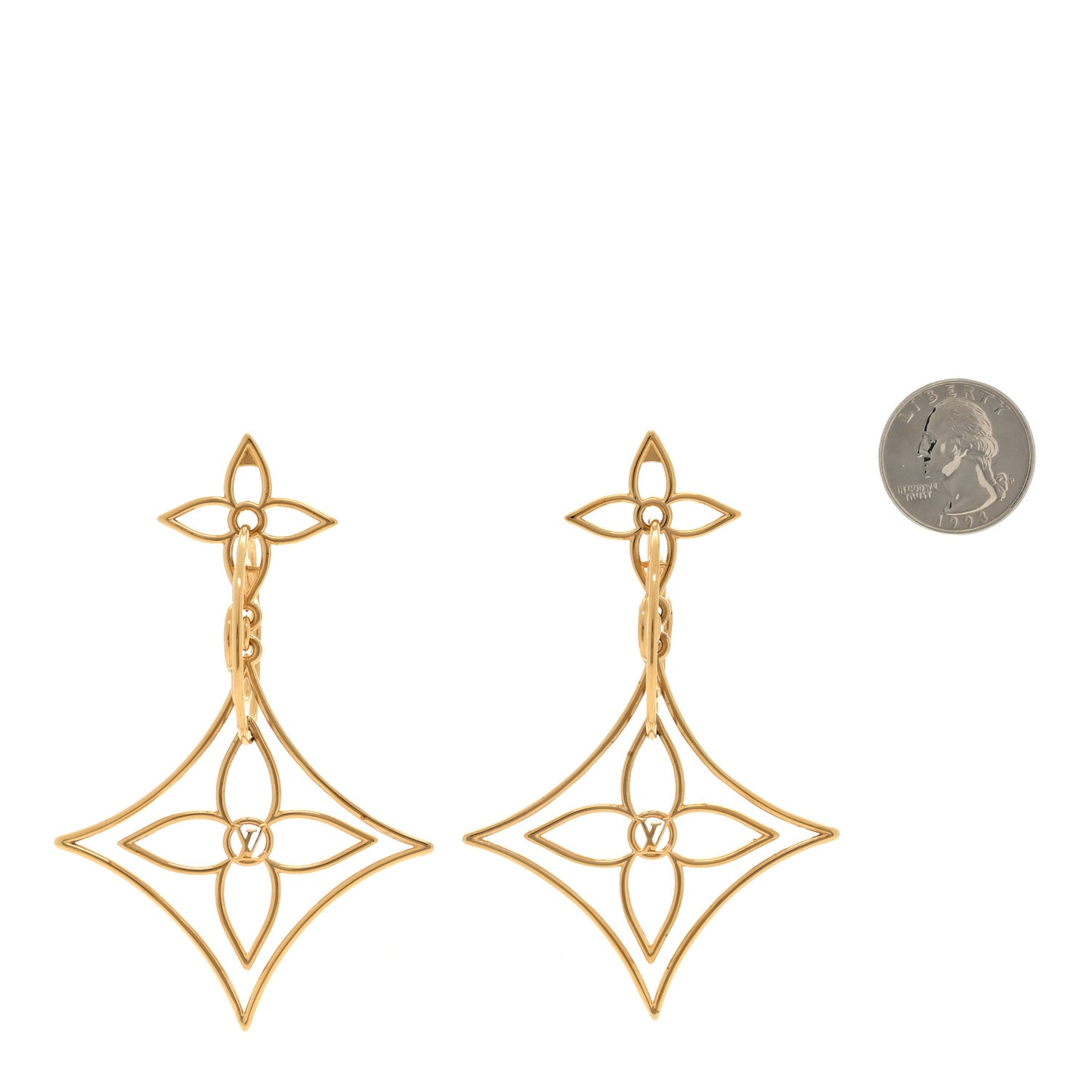 Metal Twiggy Drop Earrings Gold