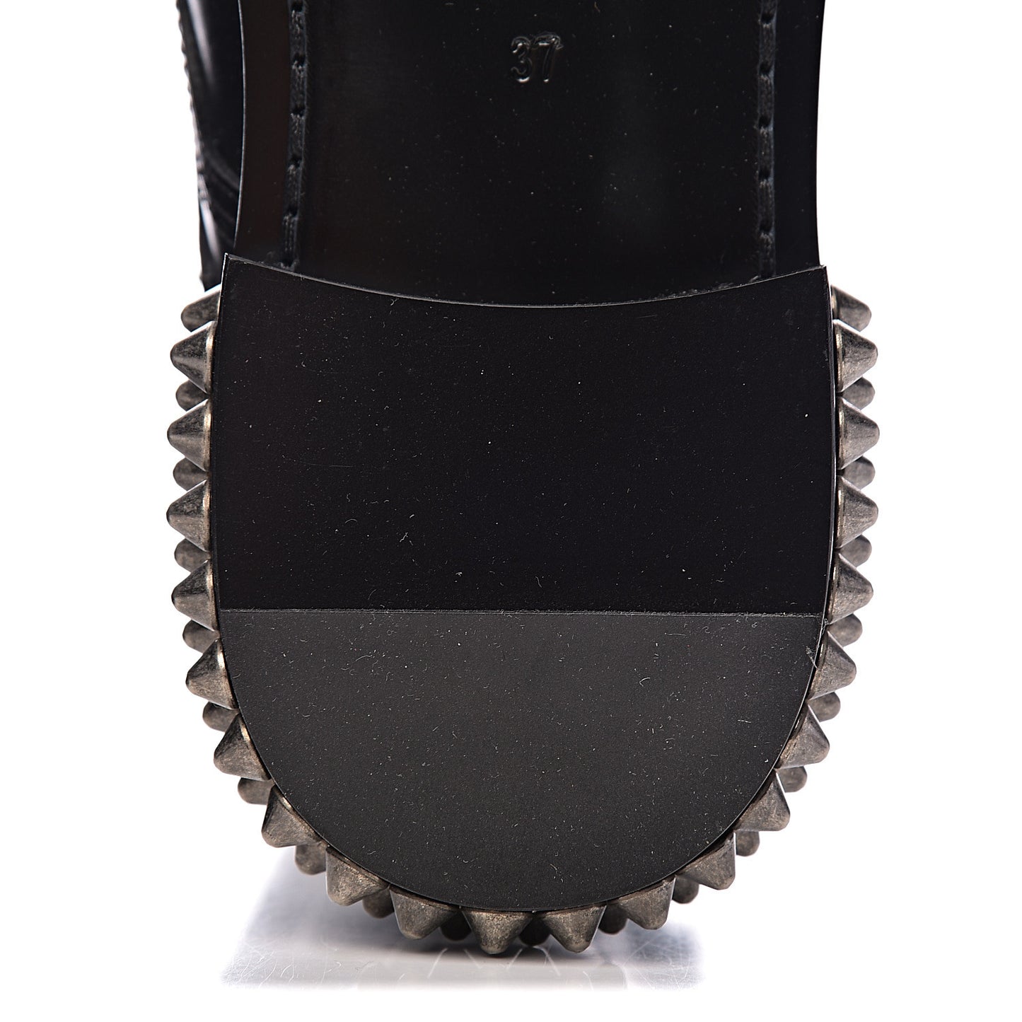 Smooth Calfskin Studded Womens Punk Ranger Boots 37 Black