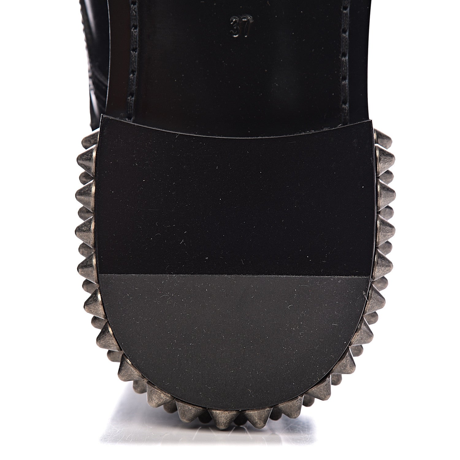 Saint Laurent Smooth Calfskin Studded Womens Punk Ranger Boots 37 Black 10 of 15