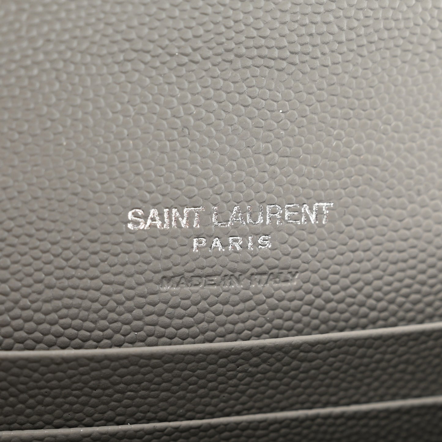 Grain De Poudre Textured Mixed Matelasse Triquilt Small Monogram Envelope Wallet Stone Grey