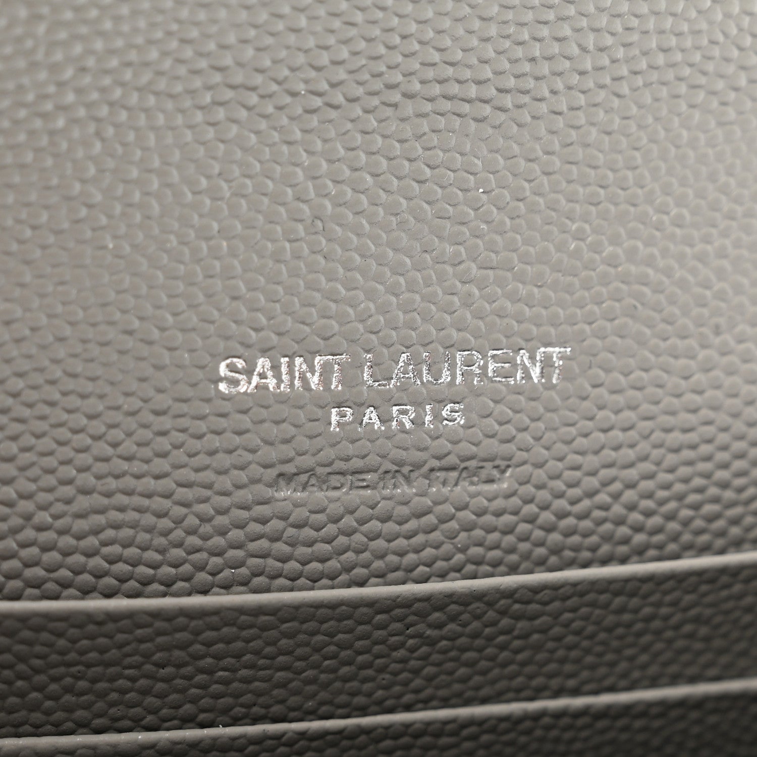 Saint Laurent Grain De Poudre Textured Mixed Matelasse Triquilt Small Monogram Envelope Wallet Stone Grey 6 of 7