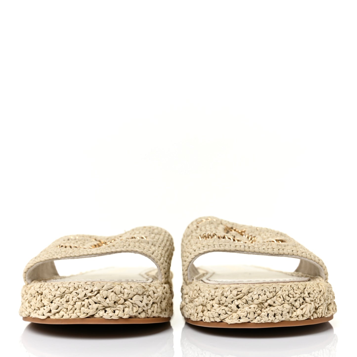 Cord Braided CC Mules 39 Light Beige