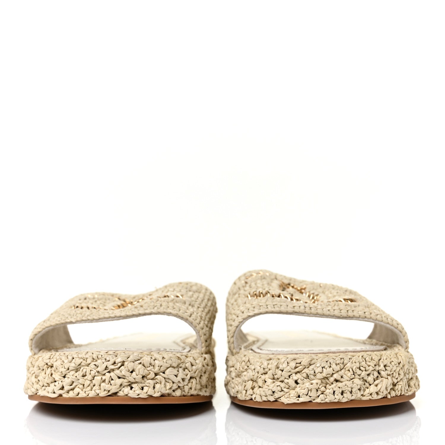 Chanel Cord Braided CC Mules 39 Light Beige 2 of 10