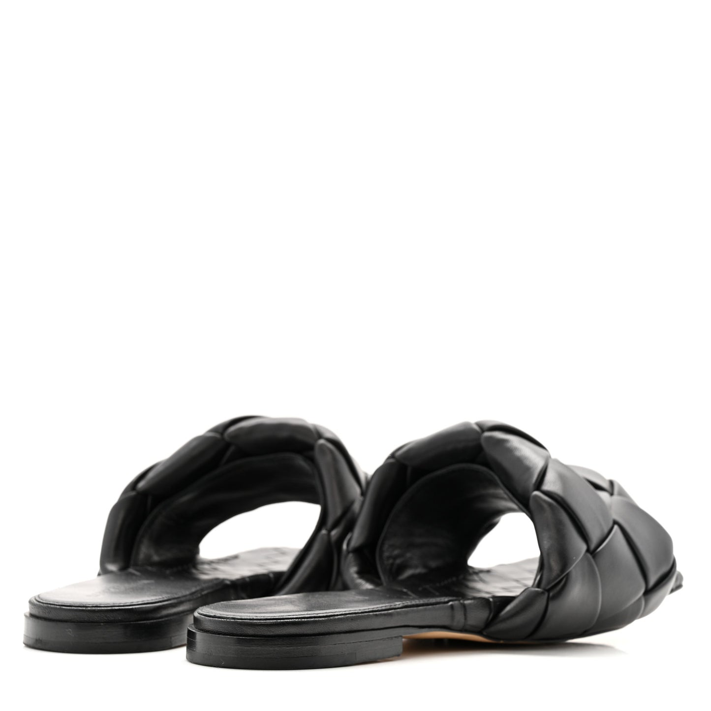 Nappa Maxi Intrecciato Lido Flat Sandals 38 Black