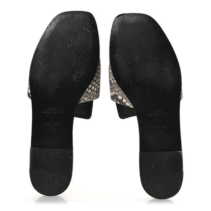 Givenchy Calfskin Snakeskin Print 4G Flat Sandals 38.5 Stone Grey 7 of 13
