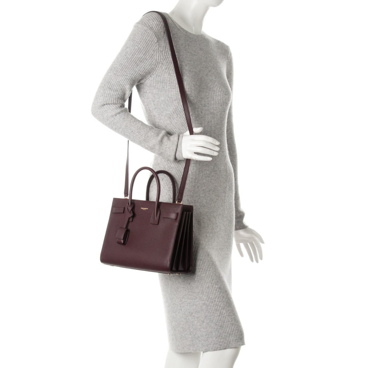 Grained Calfskin Baby Sac De Jour Bordeaux