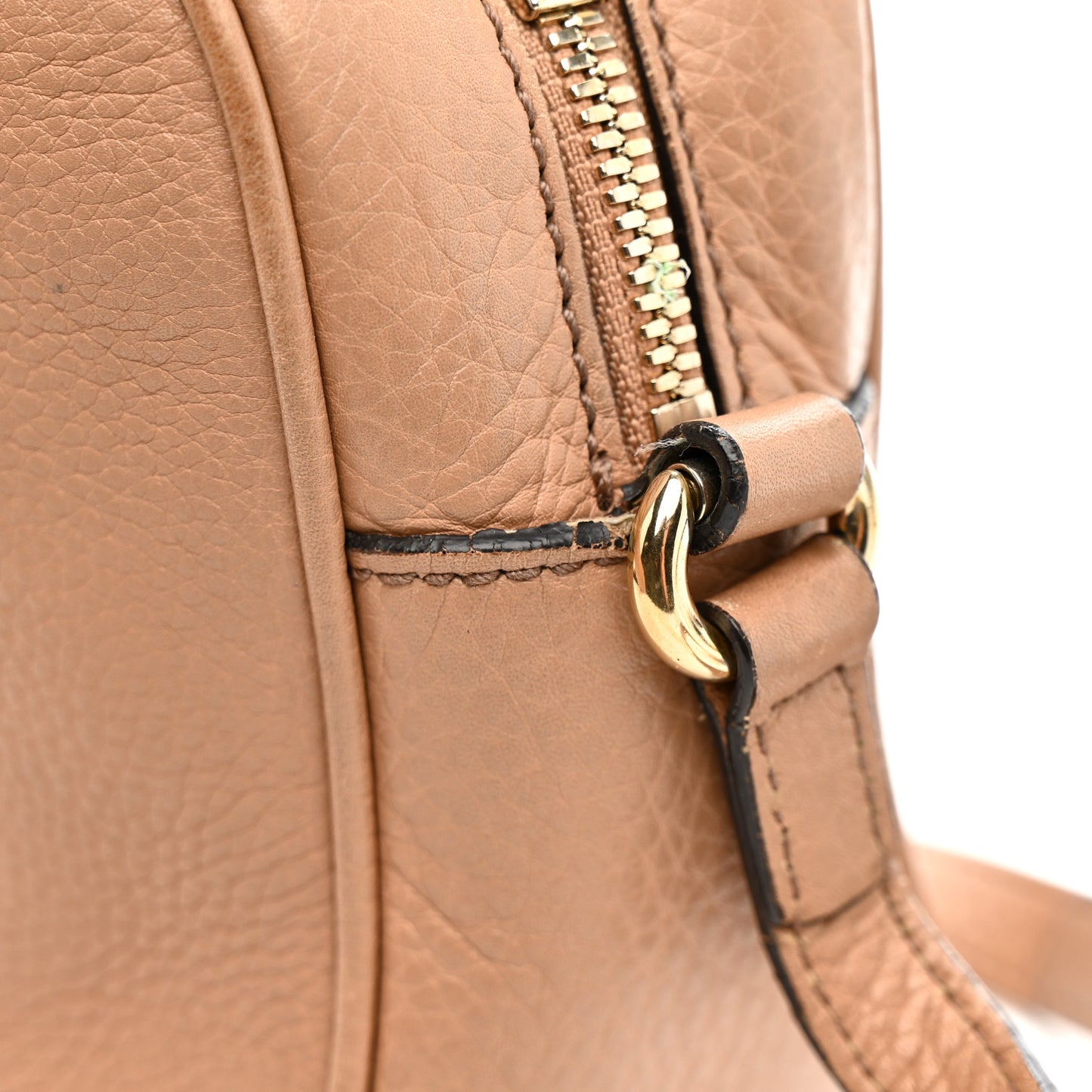 Pebbled Calfskin Small Soho Disco Bag Camelia