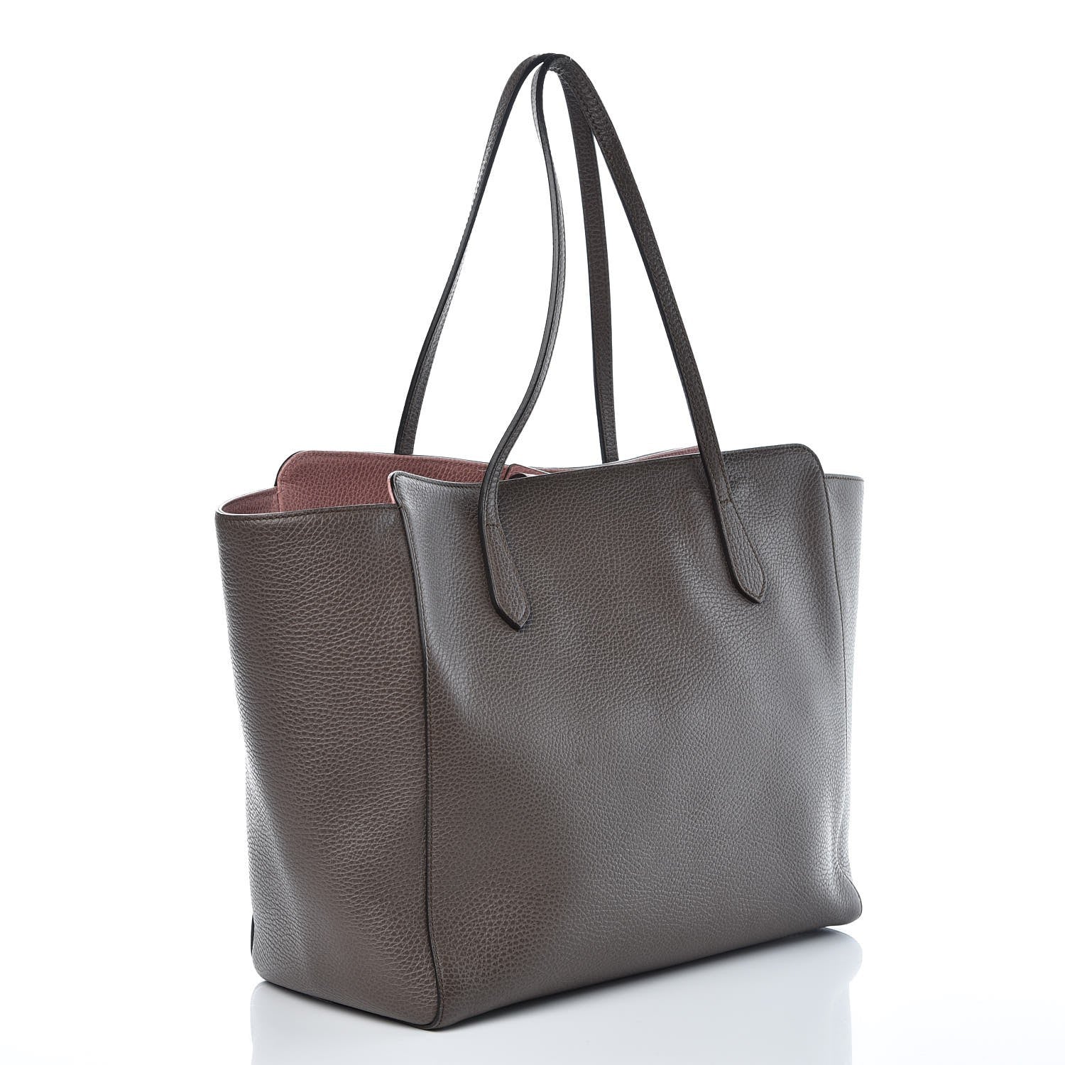 Gucci Dollar Calfskin Medium Swing Tote Grey Field Soft Pink 3 of 7
