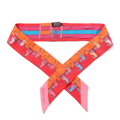 Hermes Silk Rocabar Twilly Orange Rouge Framboise 1 of 4
