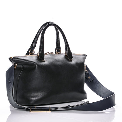 Chloe Smooth Calfskin Snakeskin Medium Baylee Tote Black 3 of 6