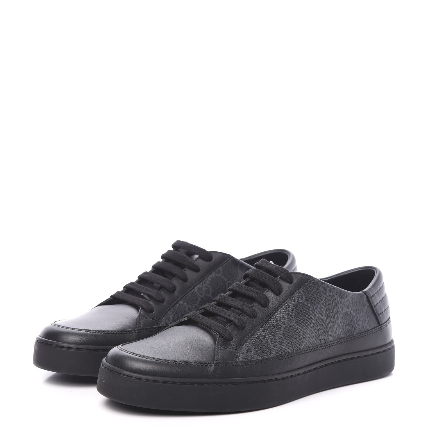 Gucci GG Supreme Monogram Mens Sneakers 6.5 Black 3 of 9