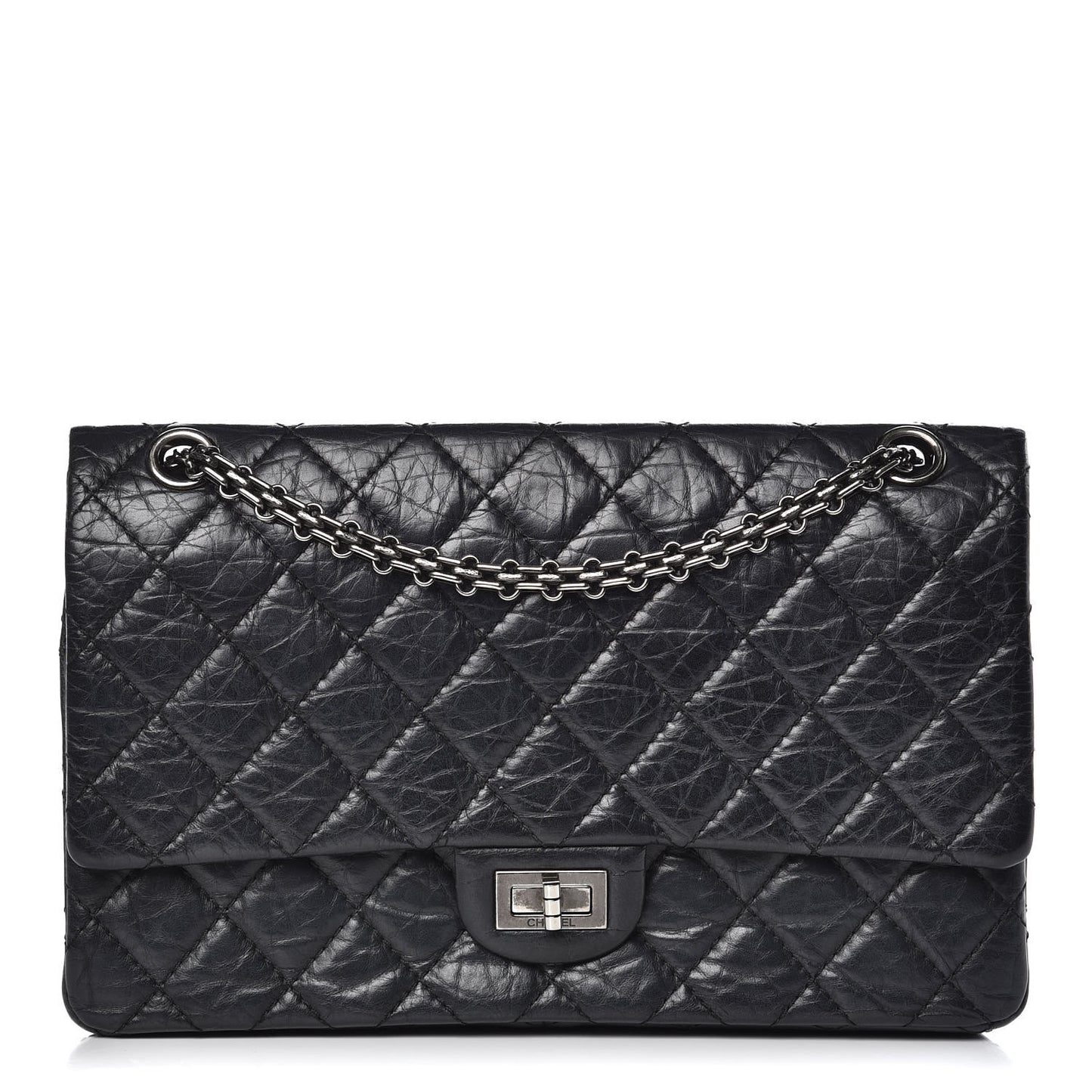 Aged Calfskin Quilted 2.55 Reissue 226 Flap Black