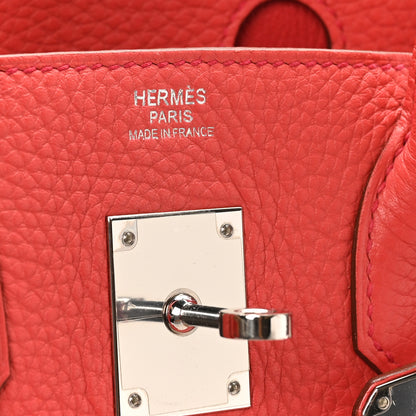 Hermes Taurillon Clemence Birkin 30 Geranium 6 of 10