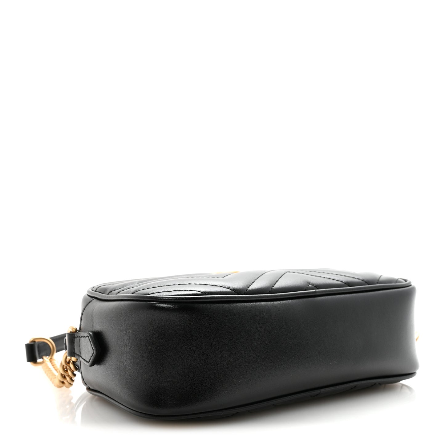 Calfskin Matelasse Small GG Marmont Chain Shoulder Bag Black