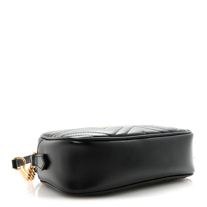 Gucci Calfskin Matelasse Small GG Marmont Chain Shoulder Bag Black 4 of 10