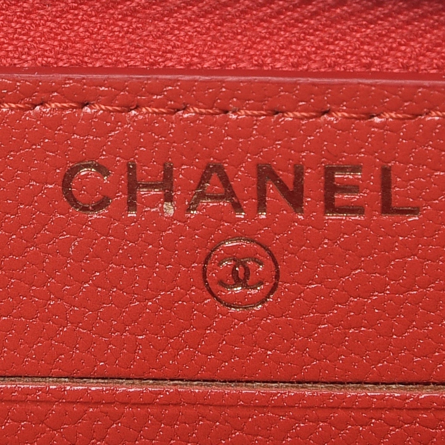 Shiny Goatskin Diagonal Quilted Small Zip Around Wallet Red