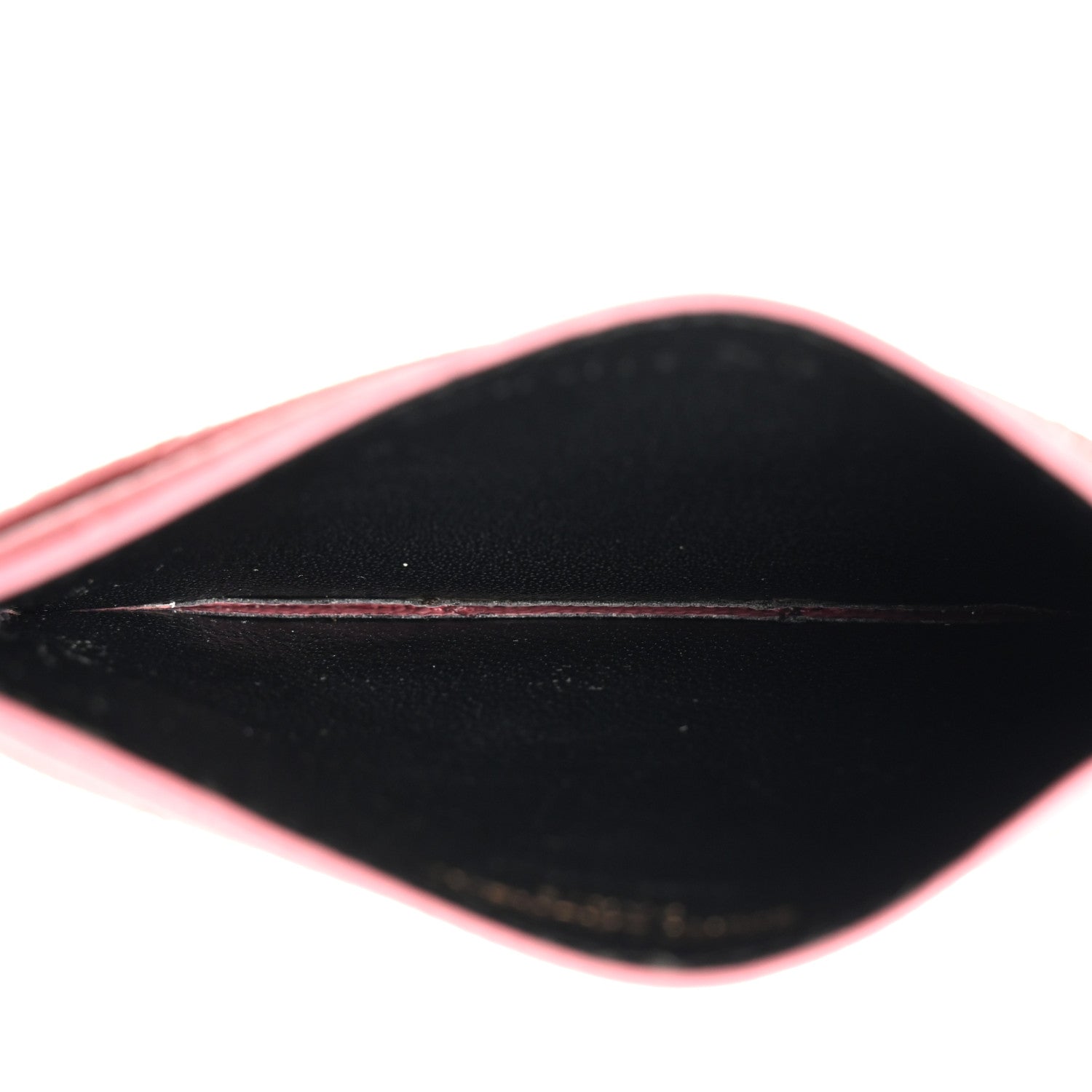 Saint Laurent Grain De Poudre Matelasse Chevron Monogram Credit Card Case Dark Rose 5 of 12