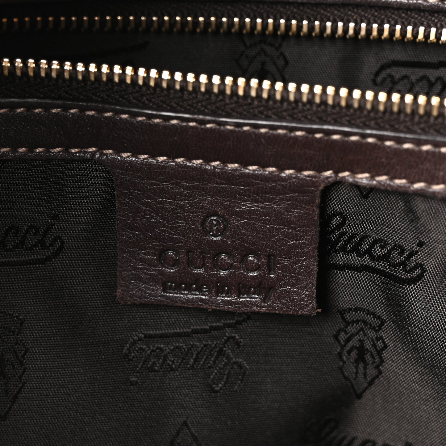 Crystal Monogram Large Hysteria Clutch Brown