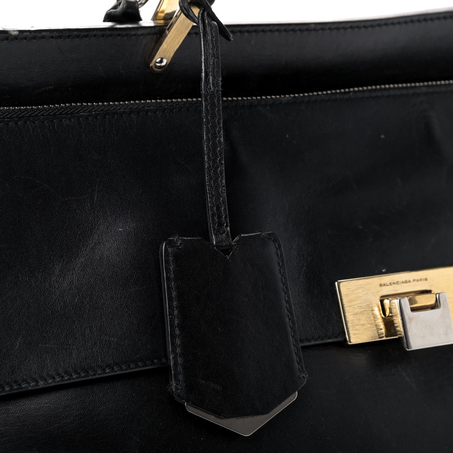 Balenciaga Calfskin Le Dix Zip Cartable Black 6 of 7