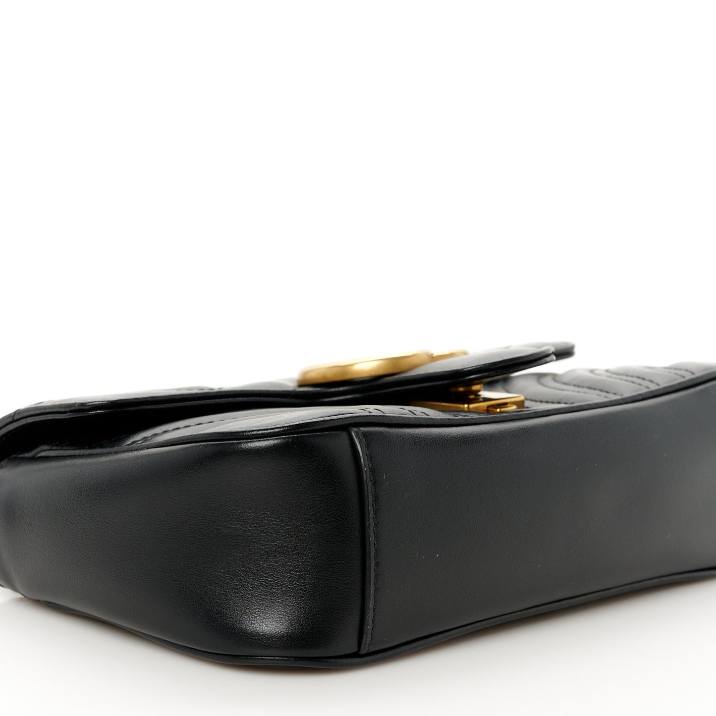 Calfskin Matelasse Mini GG Marmont Shoulder Bag Black