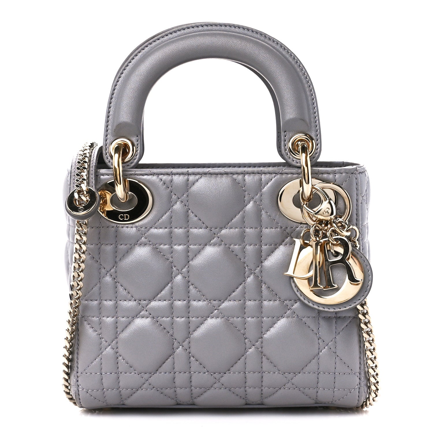 Christian Dior Lambskin Cannage Mini Lady Dior Grey 1 of 11
