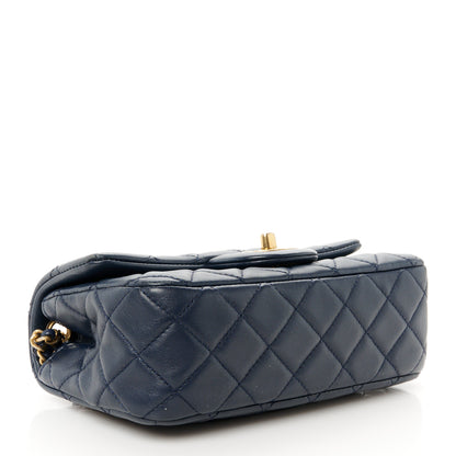 Chanel Lambskin Quilted Mini Pearl Crush Rectangular Flap Navy Blue 4 of 12