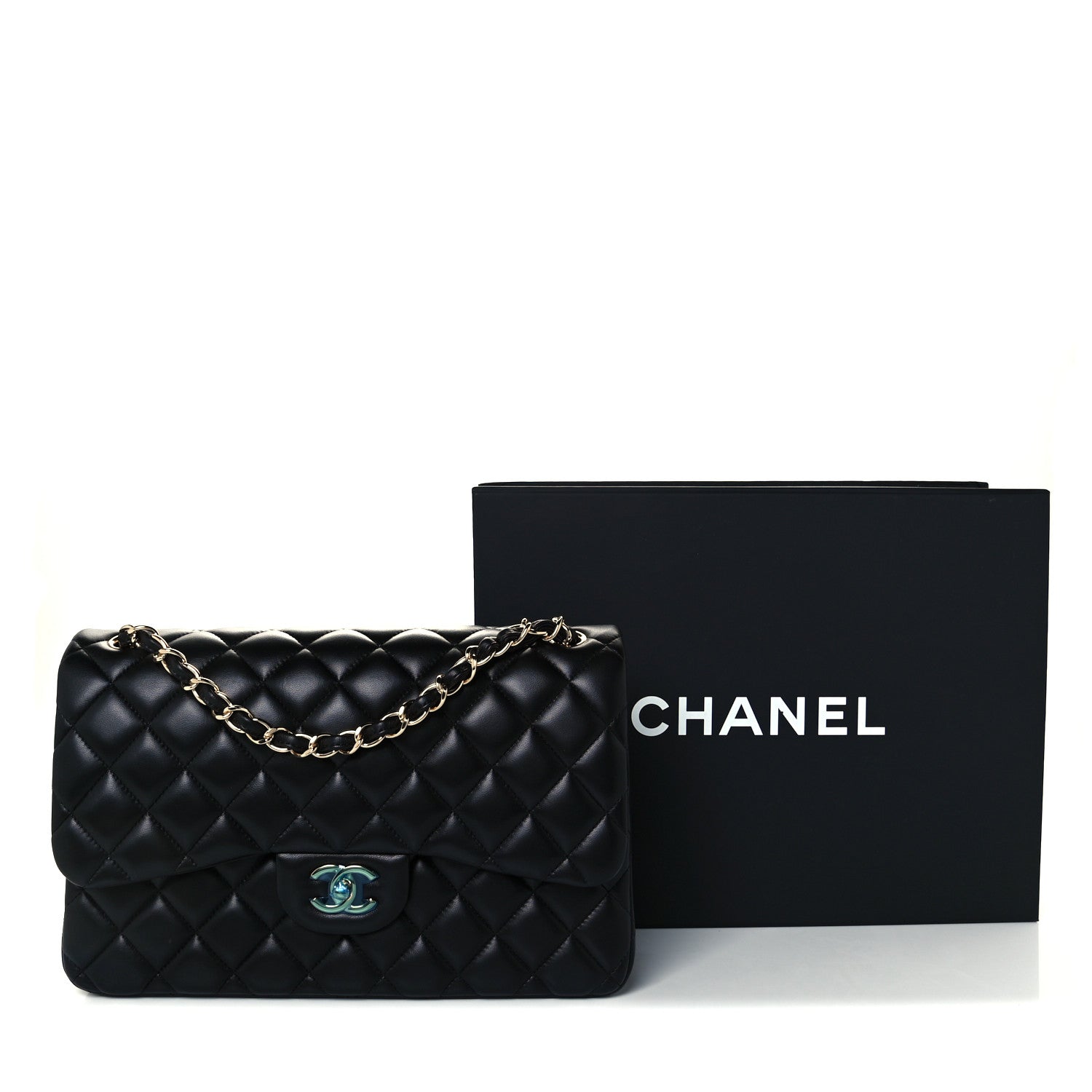 Chanel Lambskin Quilted Jumbo Double Flap Black 11 of 11