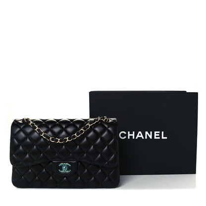 Chanel Lambskin Quilted Jumbo Double Flap Black 11 of 11