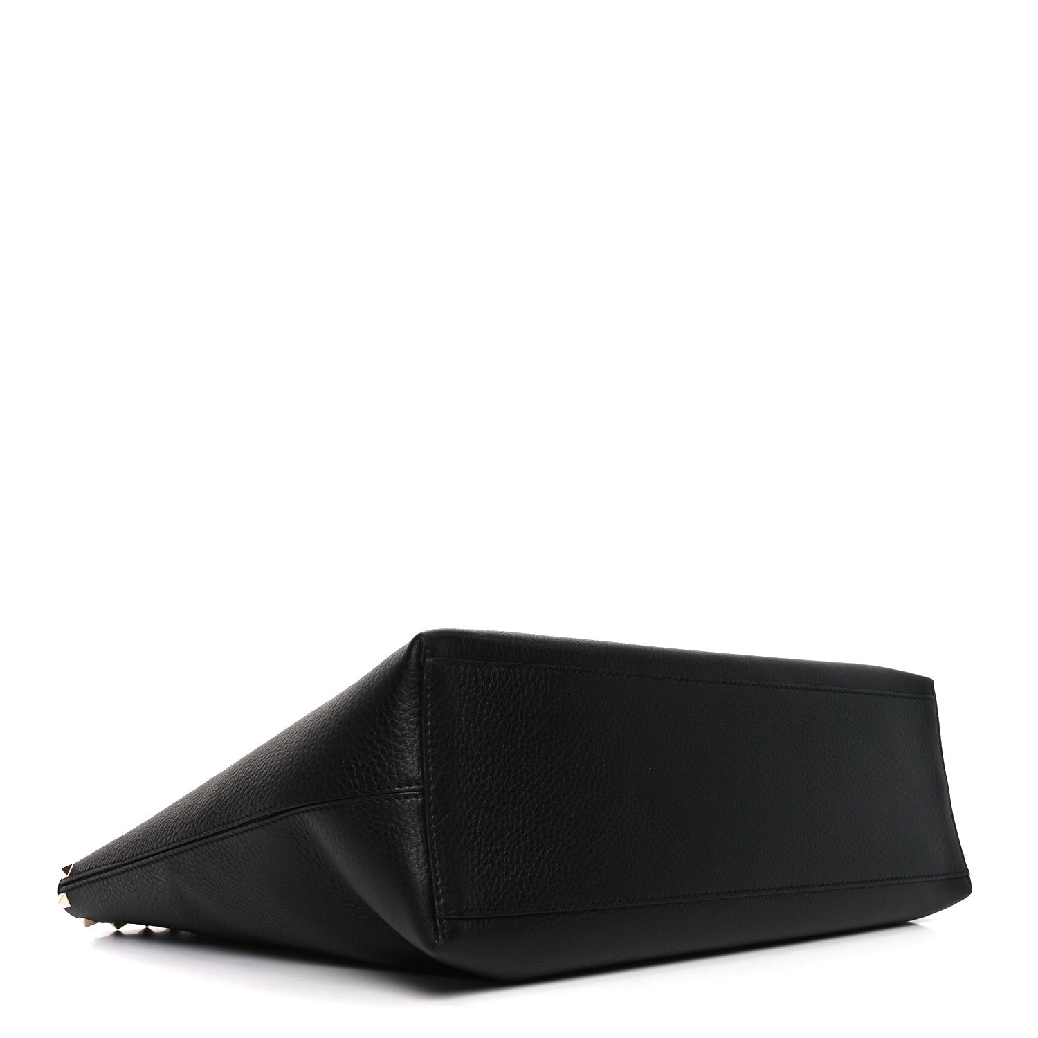 Valentino Garavani Grained Calfskin Rockstud Shoulder Tote Black 4 of 9