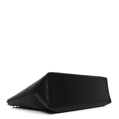 Valentino Garavani Grained Calfskin Rockstud Shoulder Tote Black 4 of 9