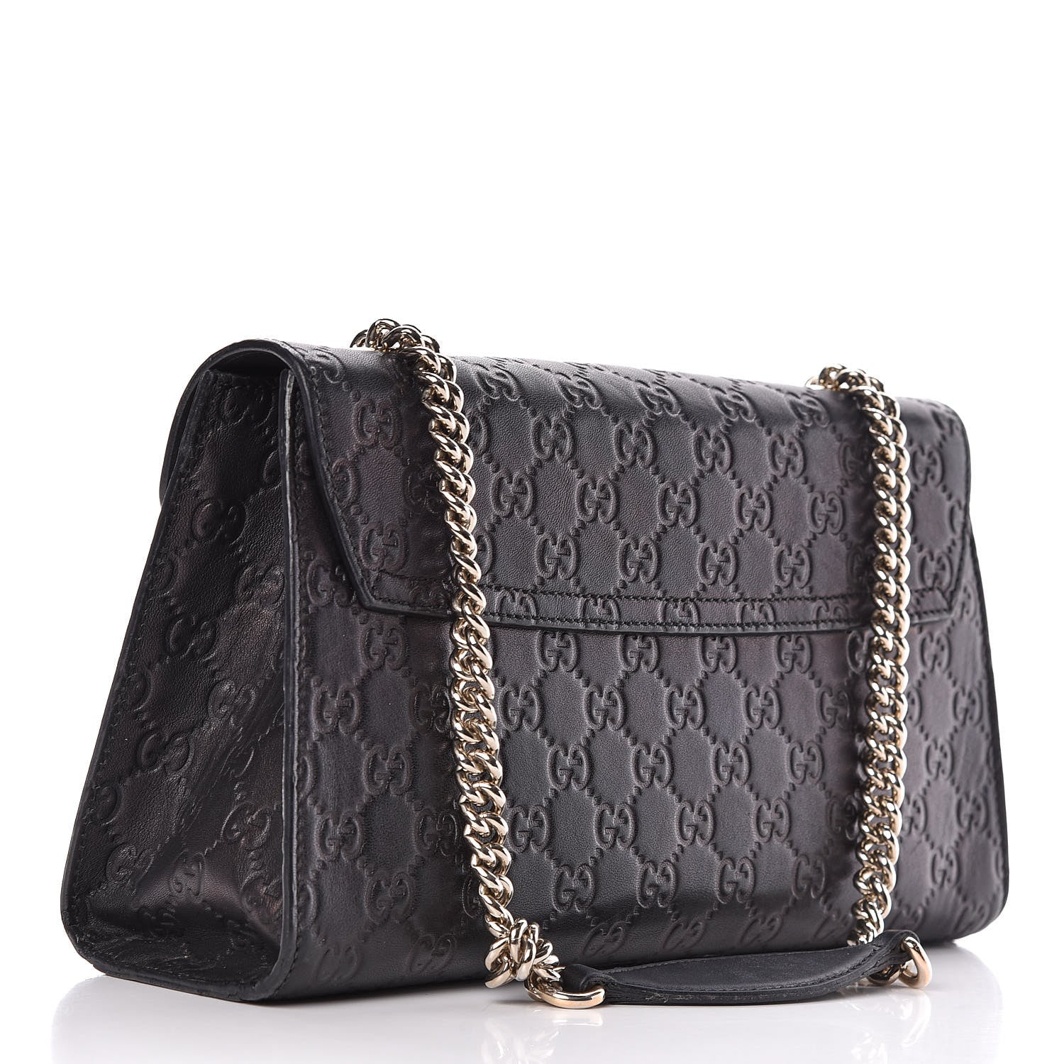 Gucci Guccissima Medium Emily Chain Shoulder Bag Black 3 of 17
