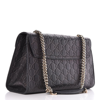 Gucci Guccissima Medium Emily Chain Shoulder Bag Black 3 of 17