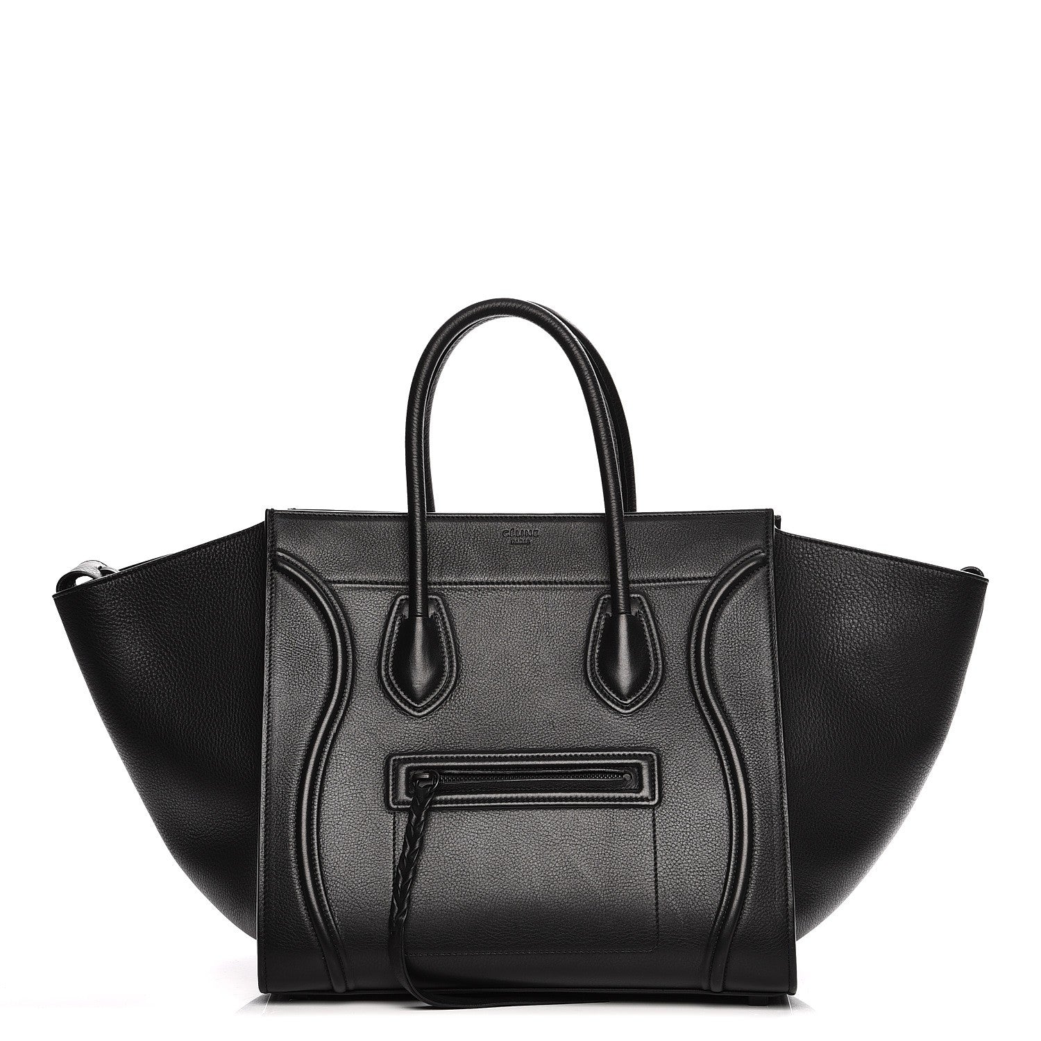 Celine Supple Calfskin Medium Phantom Luggage Black 1 of 8