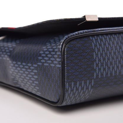 Louis Vuitton Damier Cobalt Latitude America's Cup District PM Red 8 of 9