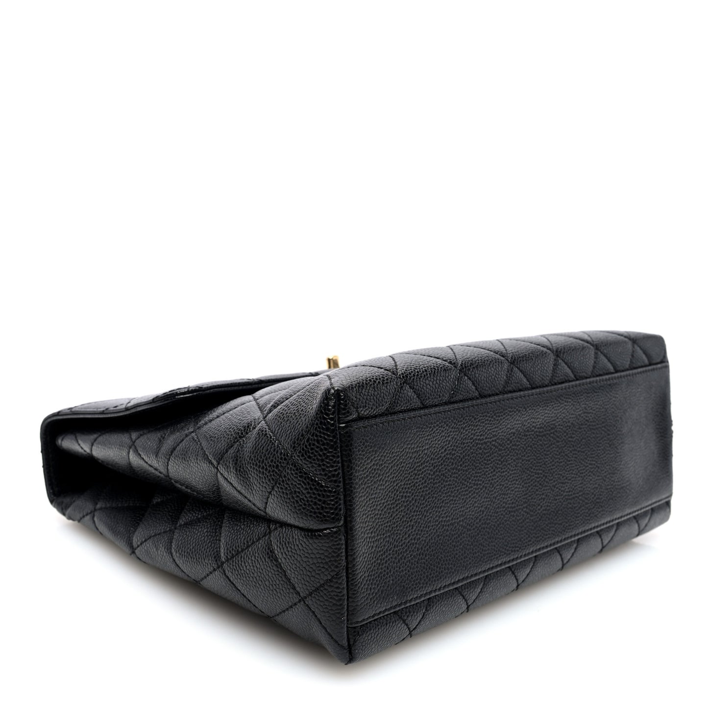 Caviar Quilted Jumbo Kelly Flap Black