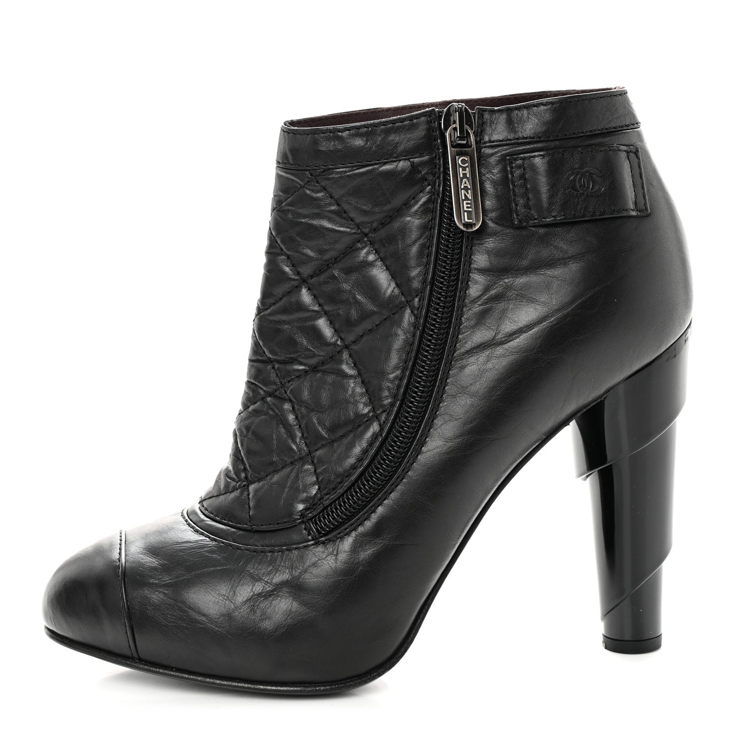 Calfskin Quilted Reissue Booties 38.5 Black
