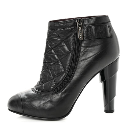 Chanel Calfskin Quilted Reissue Booties 38.5 Black 1 of 9