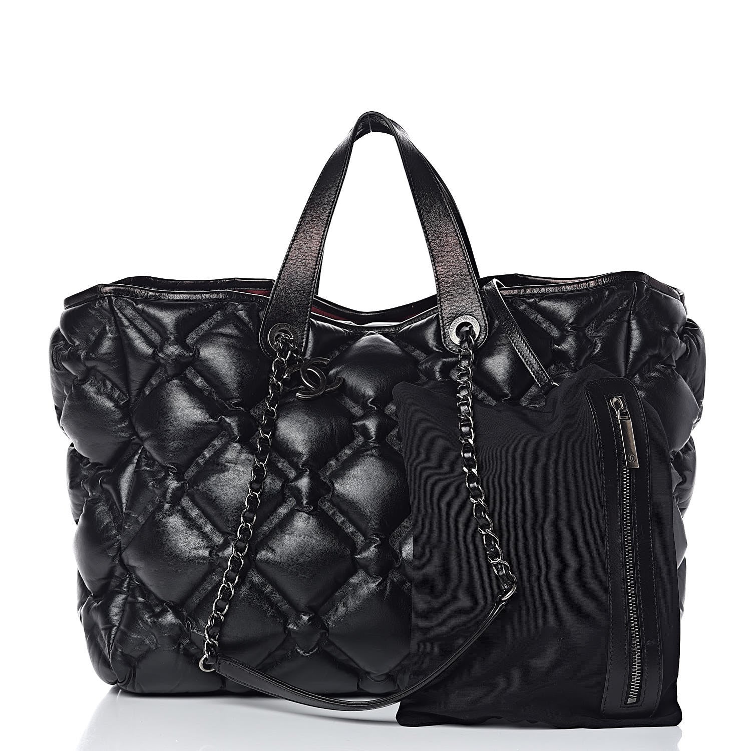 Chanel Calfskin Quilted Large Chesterfield Tote Black 3 of 12