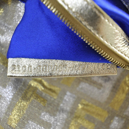 Fendi Metallic Lurex Calfskin Zucca Baguette Gold Silver 8 of 8