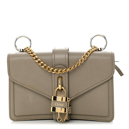 Chloe Shiny Goatskin Calfskin Aby Chain Shoulder Bag Motty Grey 1 of 13