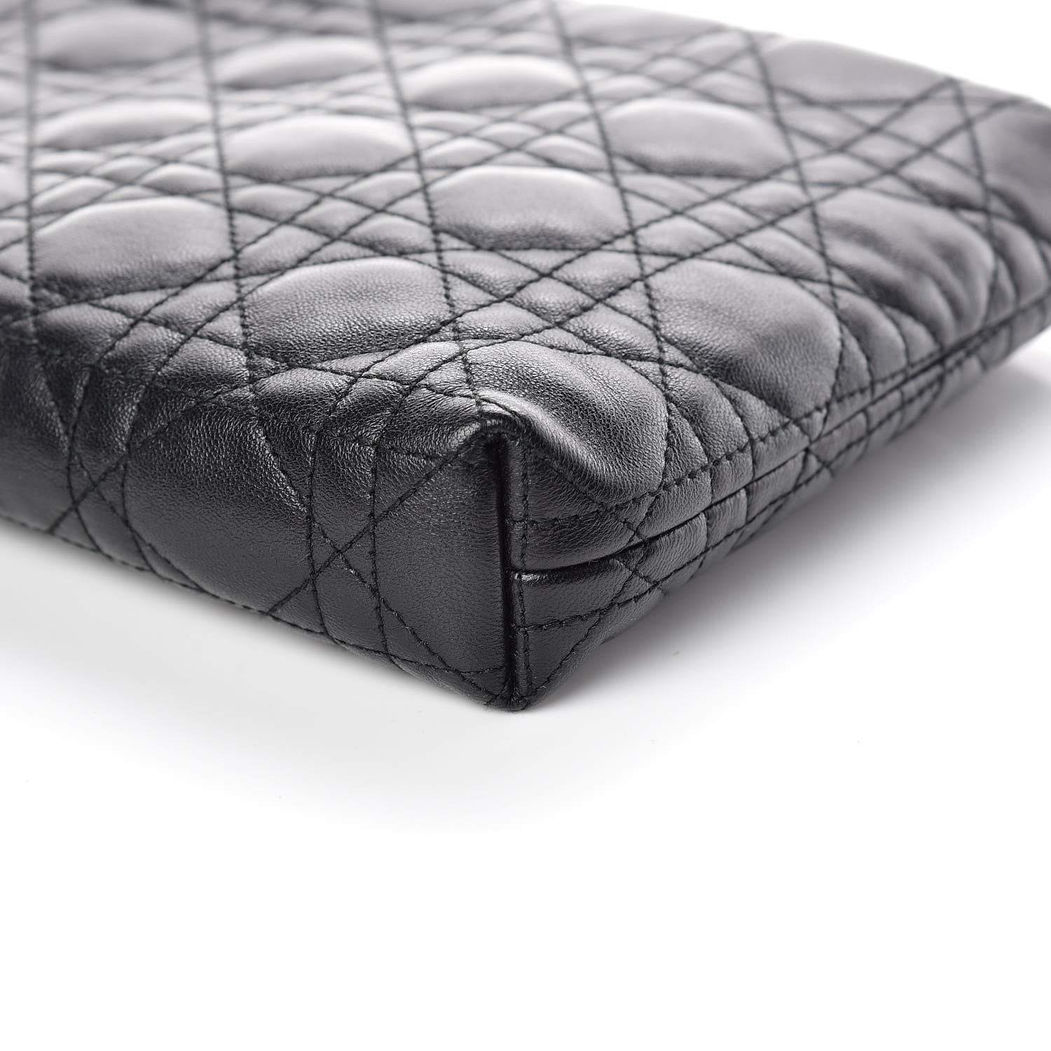 Christian Dior Lambskin Cannage Panarea Clutch Black 9 of 9