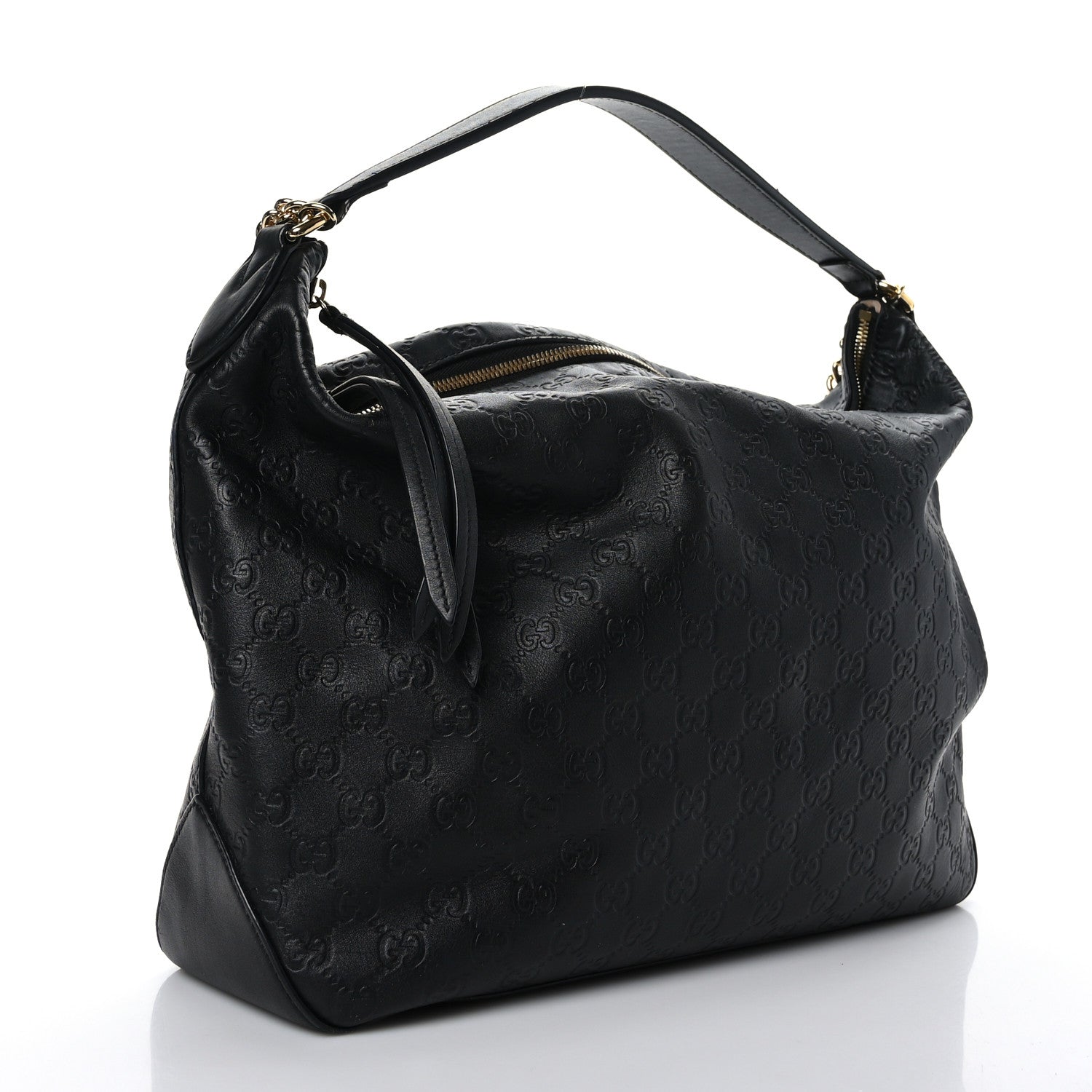 Gucci Guccissima Signature Large Linea A Hobo Black 3 of 9
