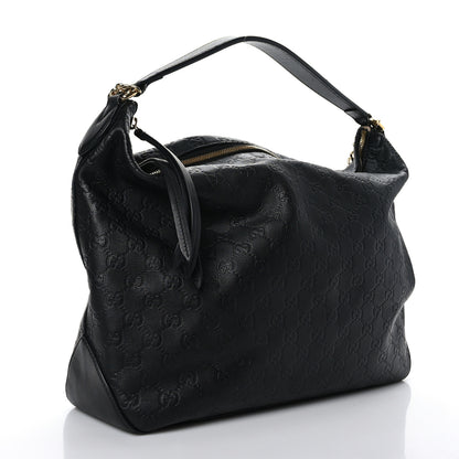 Gucci Guccissima Signature Large Linea A Hobo Black 3 of 9